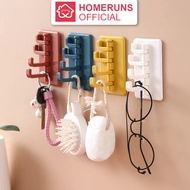 Pine tree-shaped 4-prong multi-purpose wall hanger - Convenient hanger for keys, items, and clothes 