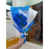 Bunga Flanel Mawar Biru Berkualitas