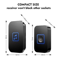 Malaysia 3Pin Plug Wireless Doorbell Waterproof Loceng Pintu 300M Smart Door Bell Home Welcome Wirel