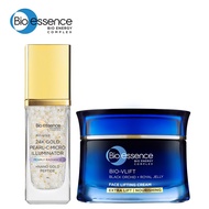 BIO ESSENCE Bio-Vlift Face Lifting Cream Nourishing (40g) + Bio-Gold 24K Gold Micro Illuminator MFG 08/22