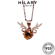 HILARY JEWELRY Leher Silver Perempuan Accessories Necklace For Original 純銀項鏈 Korean Rantai Gold Perak Women Cute Pendant Chain Citrine Elk Sterling 925 N939