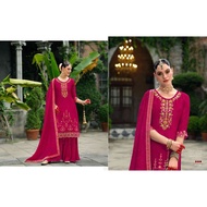 EXCLUSIVE DESIGNER READYMADE PUNJABI SUITS WITH CRUSH SHARARA AND VICHITRA SILK DUPATTA - (READY STO