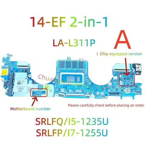 LA-L311P For HP Spectre x360 14-EF 2-IN-1 Motherboard Laptop with CPU I5-1235U I7-1225U RAM 8G/16G 1