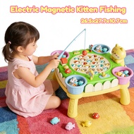 Newest Kitty Fishing Terrace Baby Music Play Toy Electric Fishing Toy Magnetic Fishing Pond Pole Fis