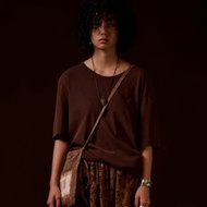 深棕 純棉針織 水洗做舊 寬鬆T恤 6色入