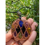 PENDANT ORGONITE INFINITY 888 DUAL 5 RING FREQUENCY Mhz  + 7 CAKRA CRYSTAL