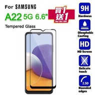 買一送一SAMSUNG- A22 5G 6.6" 黑邊全屏 鋼化玻璃手機屏幕 超薄0.2mm 日本材料保護貼, 抗指紋, 耐刮花, Screen Protector -手機貼,保護貼