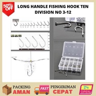[Vdeals] Long Handled Fishing Hook Ten Division No 3-12 Full Set / Kail Pancing Owner Chinu Carbon K