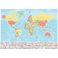 World Map Wall Sticker Large Map of The World Poster with Country Flags Room Decoration Wall Chart Home Decor 0627
