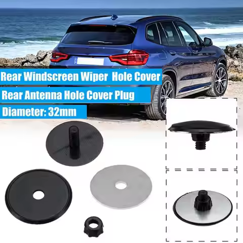 32mm 46mm Black Car Rear Windscreen Wiper Antenna Hole Easy Cap Waterproof Accessories Car Cover Ins