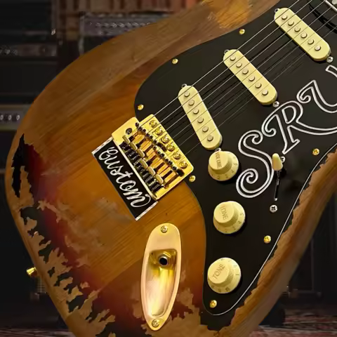 in Stock Brown SRV STS Alderwood Body Rosewood Fingerboard Electric Guitar Free Shipping