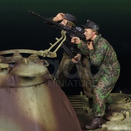 Yuanmoju GK 1/35 Resin Soldier Model World War II Panther Crew Figure White Model 678R