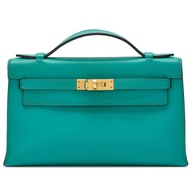 Hermès Vert Verone Swift Kelly Pochette Gold Hardware, 2016