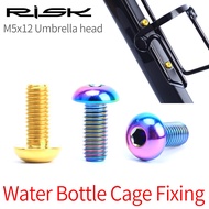 RISK 2pcs/box Road Mountain Titanium Alloy Bike Bicycle M5x12 Water Bottle Cage Fixing Bolts Air Pump Holder Bracket Fixed Screw Bicycle Accessories
