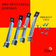 SIKU PENYANGGA JEMURAN BAJU LIPAT BESI ALUMUNIUM STAINLESS