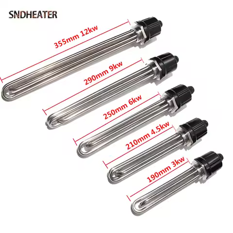SNDHEATER DN32 DN40 DN50 Solar Immersion Water Heating Element 220V 380V 3/4.5/6/9/12KW Heater Equip