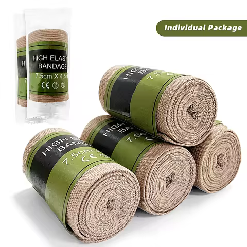 Wholesale 1pcs 7.5cm/10cm x 4.5m High Elastic Bandage Comfortable Polyester Rubber Bandage Emergency