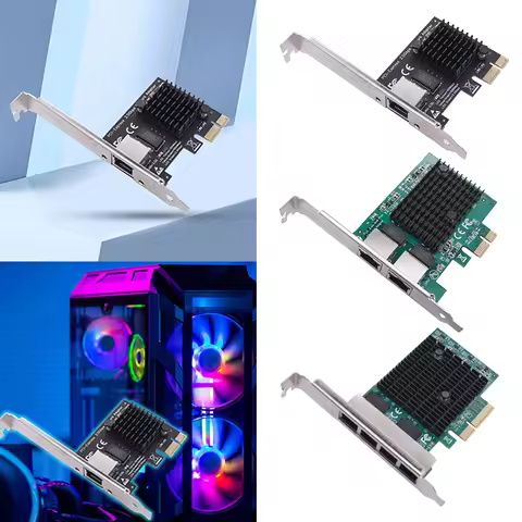 1/2/4 Port 2.5GB PCIe Network Card 2.5 Gigabit Ethernet Interface Adapter RTL8125BG Chip Gigabit Eth