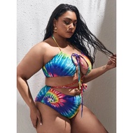 Plus Size Two Piece Swimsuit Tie dye Print Bikini Set 1XL | 2XL