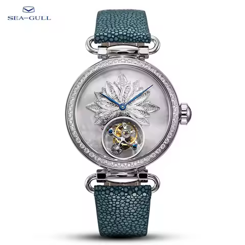 Seagull Tourbillon Watch Manual Winding Wristwatch Intangible Cultural Heritage Filigree Technique L