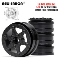 4Pc 6-Stars Beadlock 1.9" Wheel Hubs Offset +0.35mm Alloy Carbon Fiber for RC Car 1/10 VS4-10 AXI030