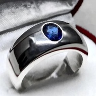 1.6克拉皇家藍色錫蘭藍寶石戒指，925純銀手工製造