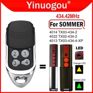 For SOMMER TX03-434-4-XP / 4013 TX03 434 4 / 4014 TX03-434-2 / 4022 TX02-434-2 Garage Door Remote Control 434.42MHz Rolling Code