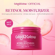 Glad2Glow Peach Retinol Moisturizer Day Night Face Cream Anti Aging Skincare Facial Moisturizer Reti