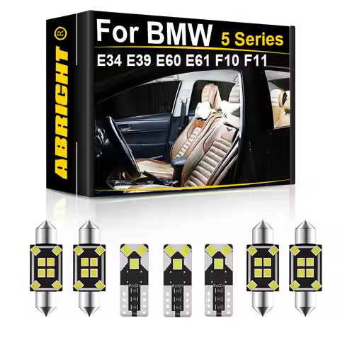 ABRIGHT Car Interior LED Lights Canbus For BMW 5 Series E34 E39 E69 E61 F19 F11 Sedan Wagon Front Re
