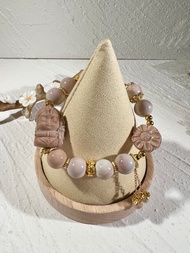 阿拉善瑪瑙 嫩粉手珠手鍊女財神扎基拉姆-已結緣 可訂購同款色系