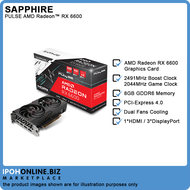 SAPPHIRE PULSE AMD RADEON RX6600 8GB GDDR6 PCI-Express 4.0 HDMI DP Gaming Graphics Card | Ipohonline