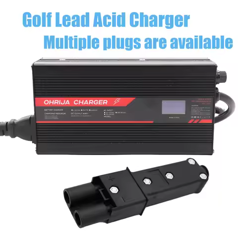 OHRIJA 48V 8A Golf Lead Acid Charger with Digital Display and Handle For 48V EZGO Golf Cart Club Gol