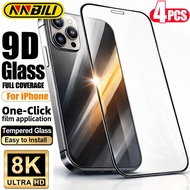 NNBILI 4-Pack Full Coverage Phone Screen Protector Tempered Glass 99.99% HD Clear For iPhone 17 16 1
