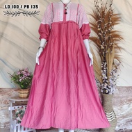 Gamis Polo Linen bahan adem kombinasi brukat malika dada