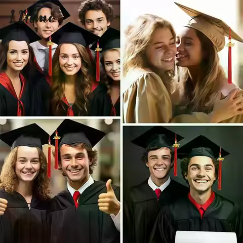 2026 Graduation Cap Headwear With Tassel For High School & Bachelor Degree Cap Unisex Graduation Dre