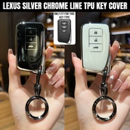 Lexus ES350 GS300 GS350 IS250 ES250 NX200 Premium Silver Chrome TPU Car Key Cover