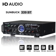 Sunbuck 339BT Mini Bluetooth Amplifier, 12V/220V Karaoke Music Amplifier for Home and Car Use, High 