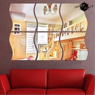 SNNY-6Pcs Wall Sticker Removable 3D Decoration Mirror Effect DIY Mirror Wall Sticker for Home