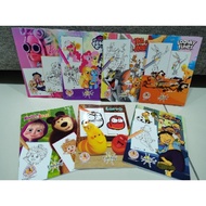 ★ReadyStock★Small Colouring Book 便携式填色本 Kids Favourite Cartoon Larva Barbie Masha Bola Kampung