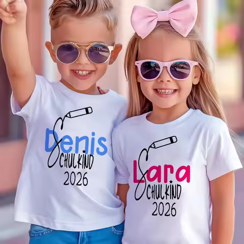 Personalized Schoolchild T-shirt Shirt for Schoolchild's First Day of School with Name First Day of 