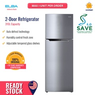 SAVE 4.0 Elba 310L Fridge Refrigerator Peti Sejuk 2 Pintu ER-G3125(SV)
