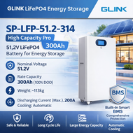 GLINK LiFePO4 51.2V แบตลิเธียมโซลาร์เซลล์ Built-in BMS รุ่น LFP-51.2-100 / 200 / 314 (100Ah / 200Ah 