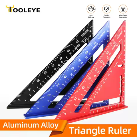 Triangle Ruler 7Inch Measurement Tool Aluminium Alloy Carpenter Set Square Angle Woodworking Tools T