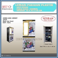 Sinbak MINI CABINET Plastic Wardrobe Character 2-door Wardrobe With Glass+Key