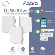 【Global/China】(With Neutral Line)Aqara D1 Wall Smart Switch Single/Double/Triple Gang works with Hom