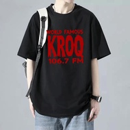 World Famous KROQ 106.7 FM Men's Black Short Sleeve T-Shirt with Graphic Print and Casual Style for 