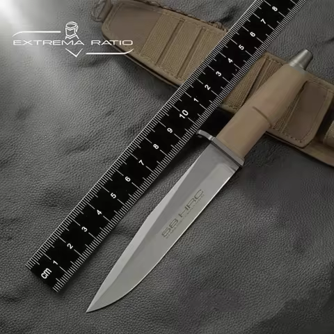 EXTREMA RATIO - Survivor Tactical Straight Knife, Outdoor camping and mountaineering emergency tool,