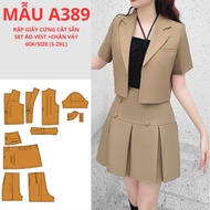 PRE-CUT HARD PAPER VEST-SKIRT SET A389