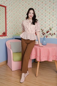 prettythingonme Reese pant (mocha)  ꒰ พร้อมส่งและพรีออเดอร์