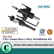 MA-032 ASUMA Heavy Duty 2Pcs Wood Door Lock Installation Hole Saw Kit Carpenter Drilling Tools Drill